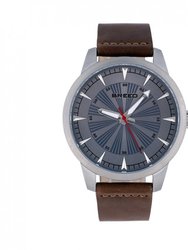 Renegade Leather-Band Watch - Grey/Brown