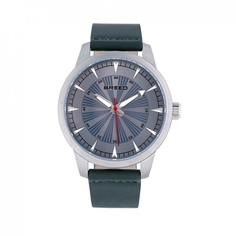 Renegade Leather-Band Watch - Grey/Pine