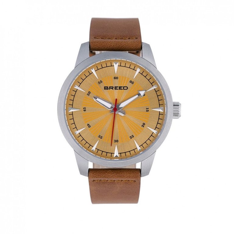 Renegade Leather-Band Watch - Orange/Brown