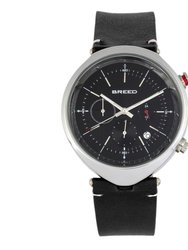 Tempest Chronograph Leather-Band Watch With Date - Black