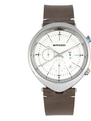 Tempest Chronograph Leather-Band Watch With Date - Grey/White