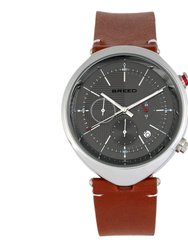 Tempest Chronograph Leather-Band Watch With Date - Brown/Grey