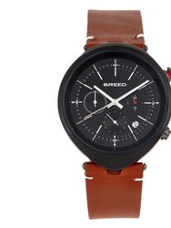 Tempest Chronograph Leather-Band Watch With Date - Brown/Black