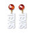 Mini Texas Proud With Mandarin Garnet Gemstones Earrings - White Acrylic