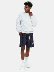 Navy Pinstripe Shorts