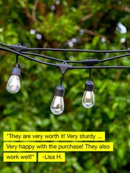 Ambience Pro Solar LED String Lights - S14, 2W, 27 Ft
