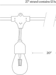 Ambience Solar Filament Hanging String Lights - S14, 3000K