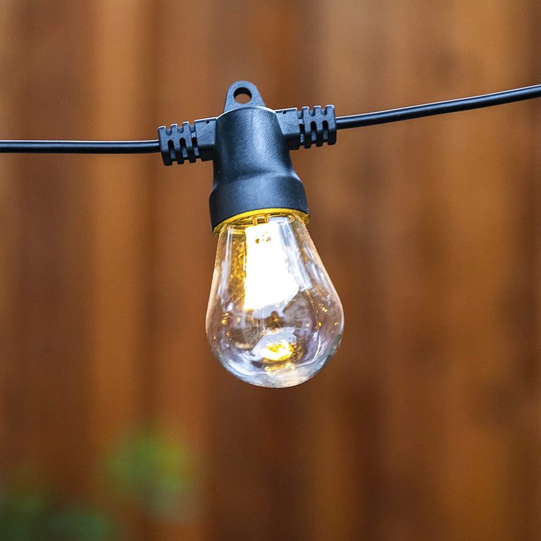 Ambience Solar Filament Non-Hanging String Lights - S14, 3000K