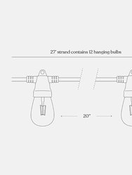 Ambience Solar Filament Non-Hanging String Lights - S14, 3000K