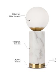 Aspen LED Table Lamp with Built-in USB Charger Port
