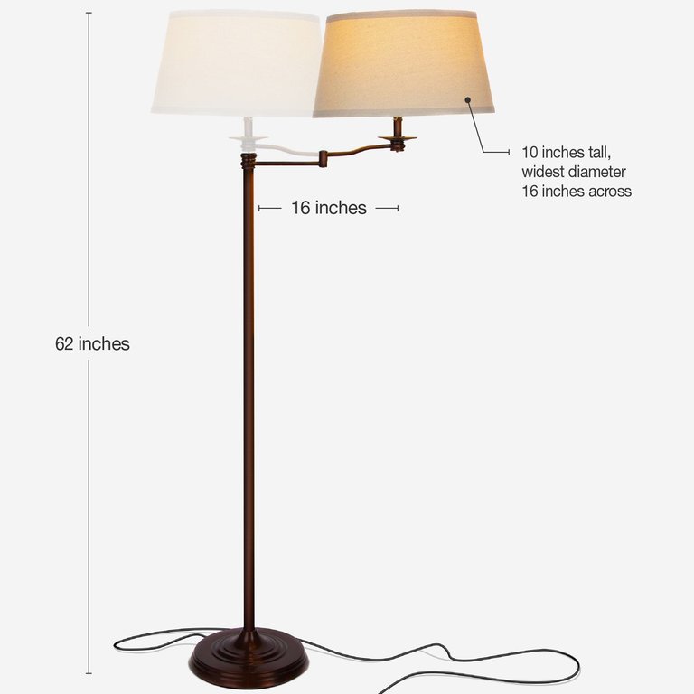 Caden LED Swing Arm Floor Lamp