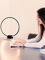 Circle LED Desk Lamp with Built-in USB Charger Port