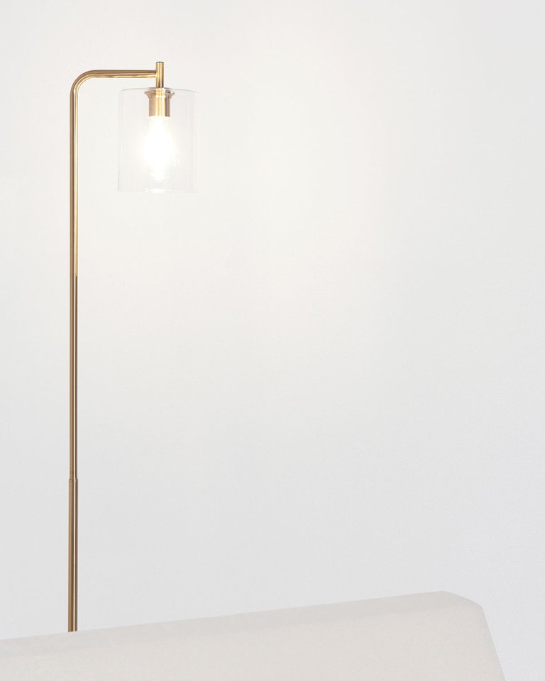 Elizabeth LED Floor Lamp with Glass Shade