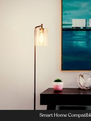 Elizabeth LED Floor Lamp with Glass Shade