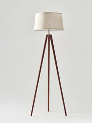 Emma LED Floor Lamp - Walnut Brown