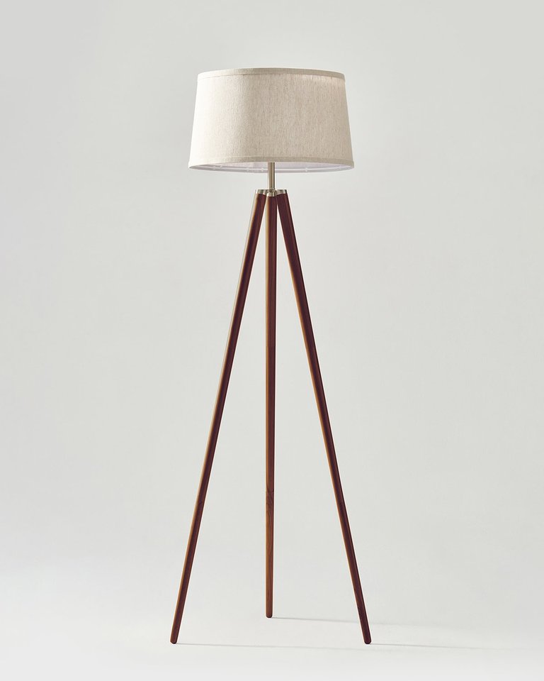 Emma LED Floor Lamp - Walnut Brown