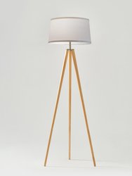 Emma LED Floor Lamp - Natural Wood