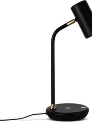 Ezra LED Table Lamp with Wireless Charging Pad - Black