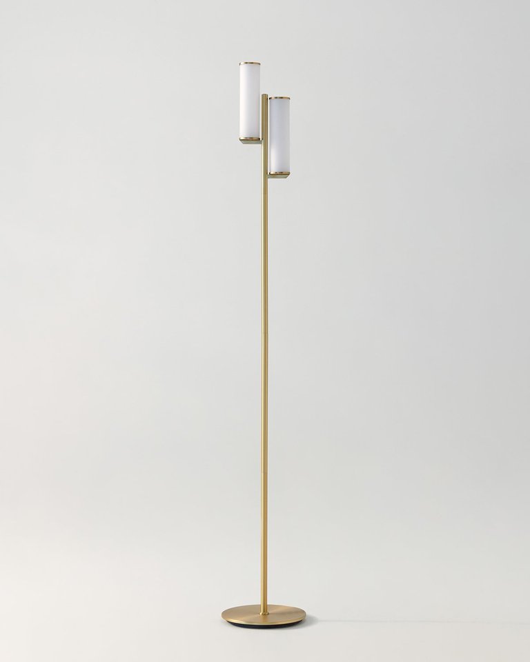 Gemini LED Floor Lamp - Brass