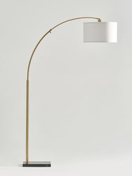 Logan LED Arc Floor Lamp - Antique Brass