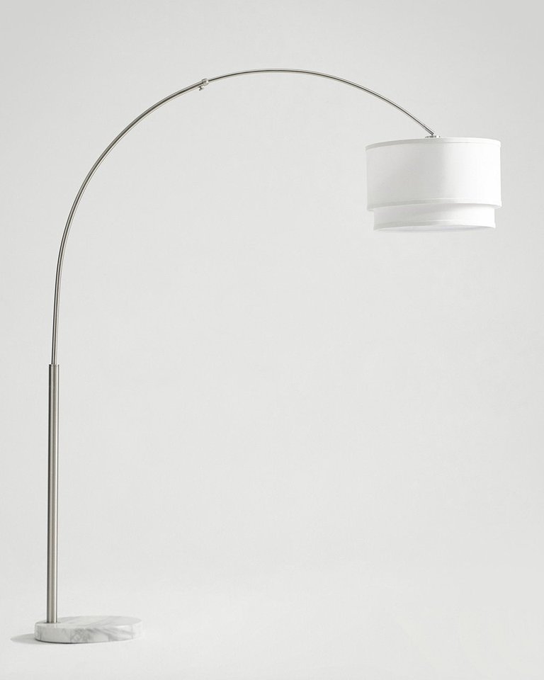 Mason LED Arc Floor Lamp - Satin Nickel