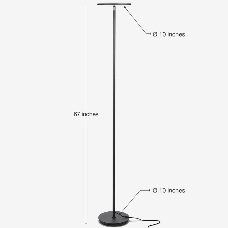 Sky Flux LED Torchiere Floor Lamp with Color Temperature Changing Light Options - Dark Bronze