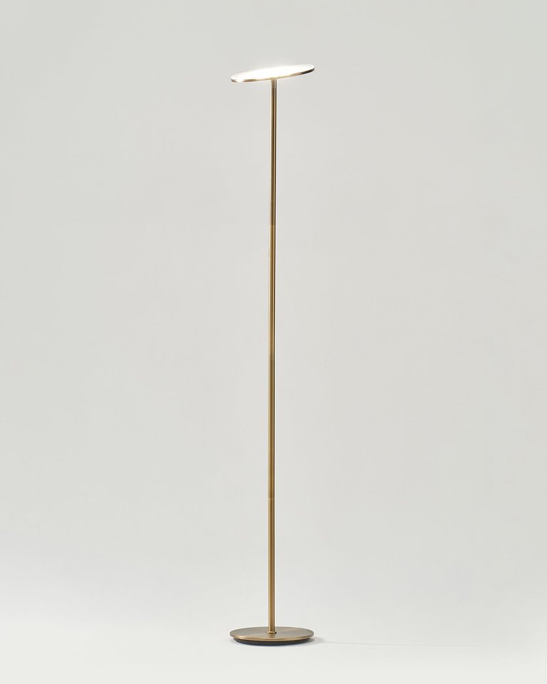 Sky LED Torchiere Floor Lamp - Antique Brass