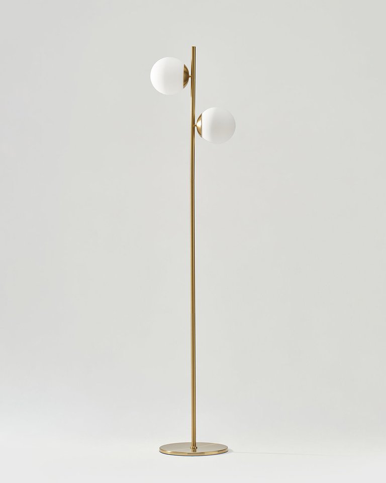 Sphere LED Floor Lamp - Brass