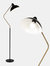 Swoop LED Floor Lamp with Adjustable Downlight Lamp Head - Black