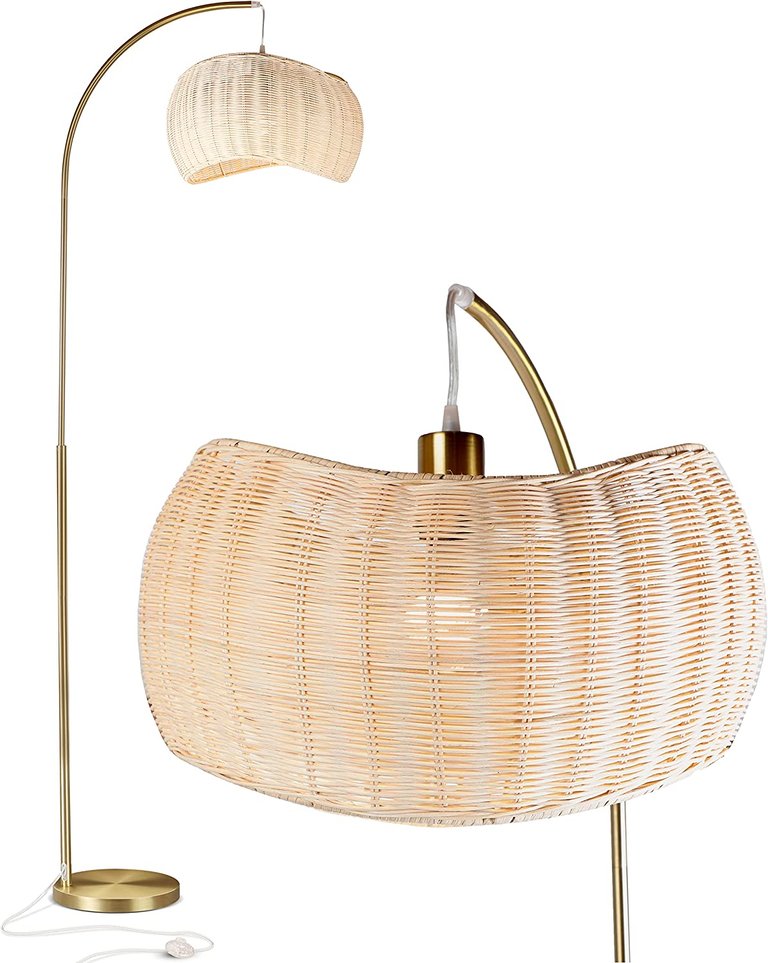 Wave Pendant LED Floor Lamp - Brass