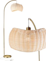 Wave Pendant LED Floor Lamp - Brass