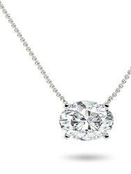 Sirius Oval Necklace - Multiple Sizes - White Gold