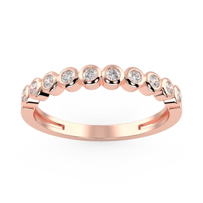 Vega Bezel Band In White Gold - 0.10 Ct. Tw. - Rose Gold