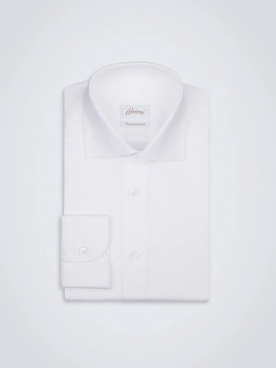 Brioni Essential White Ventiquattro Cotton Formal Shirt product