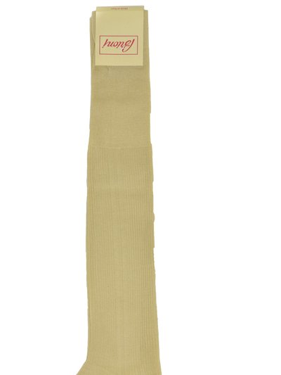 Brioni Men's 100% Cotton Beige Ribbed Long Socks product