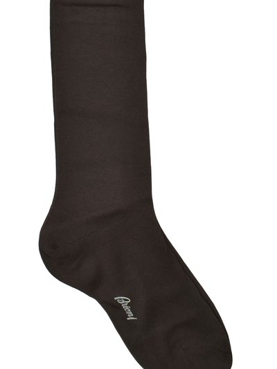 Brioni Men's 100% Cotton Dark Brown Long Socks product