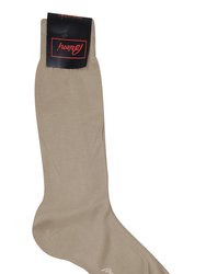 Men's 100% Cotton Taupe Socks - Beige