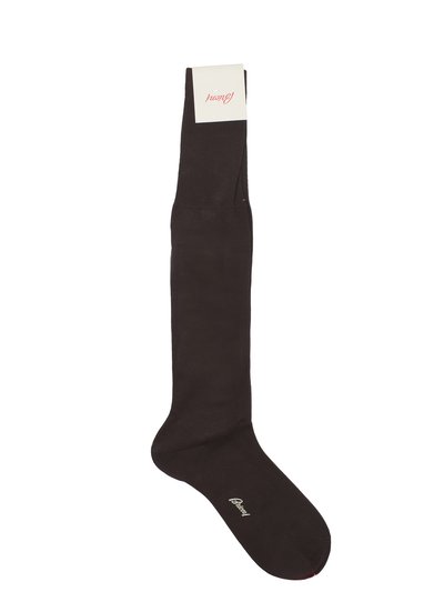 Brioni Men's Gray Caffe Dark Brown Long Socks product