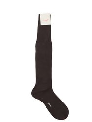 Men's Gray Caffe Dark Brown Long Socks - Brown
