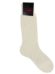 Men's Ivory Socks Solid - Ivory