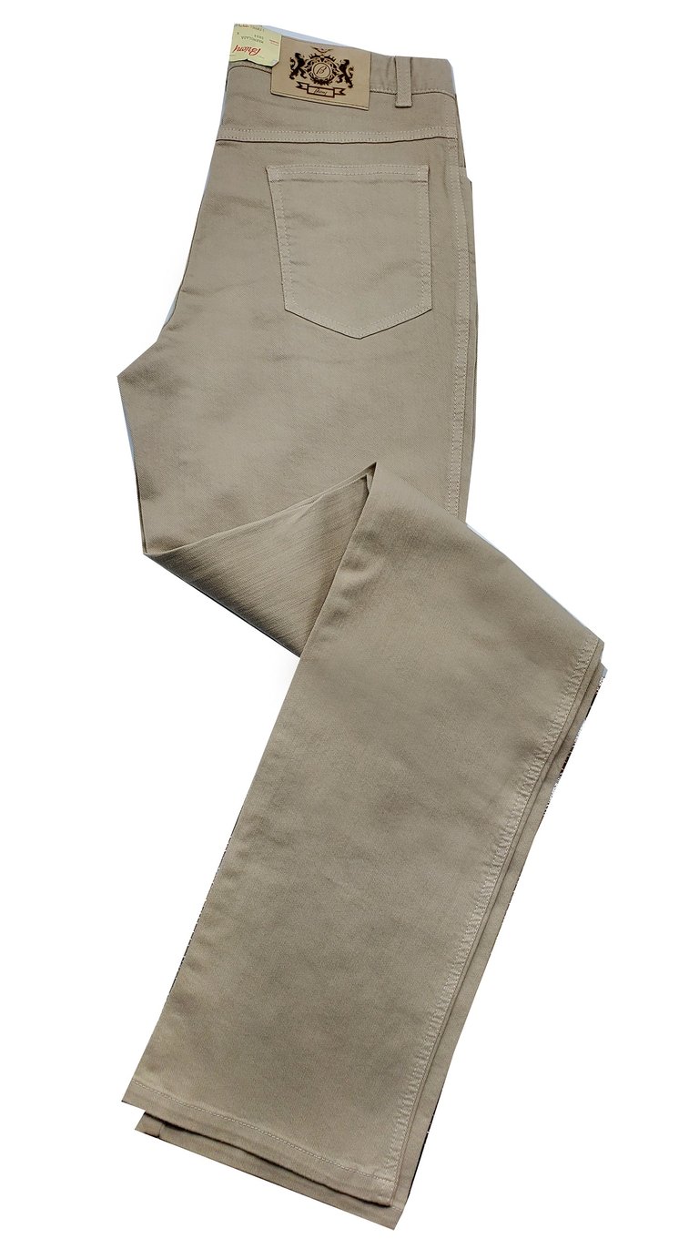 Men's Marmolada Beige Cotton Denim Jeans - Beige