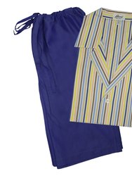 Men's Multi Colored Striped Shorts Pajamas - Multi-Color