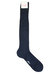 Men's Navy Long Ribbed Knit Socks - Blue