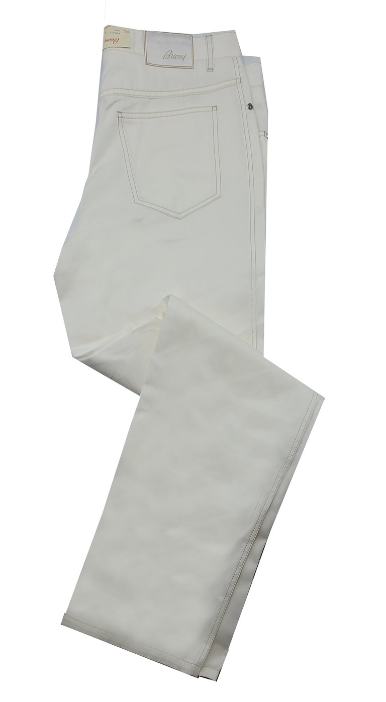 Men's Rappallo White Cotton Pants - White