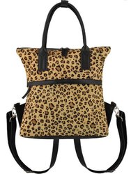 Animal Print Convertible Leather Backpack - Animal Print