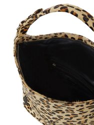 Animal Print Leather Top Handle Grab Bag