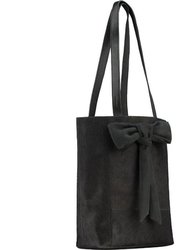 Black Bow Small Leather Tote