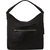 Black Calf Hair Leather Top Handle Grab Shoulder Bag 