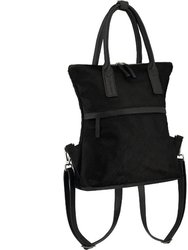 Black Convertible Leather Backpack