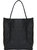 Black Drawcord Premium Leather Hobo Tote Shoulder Bag - Black